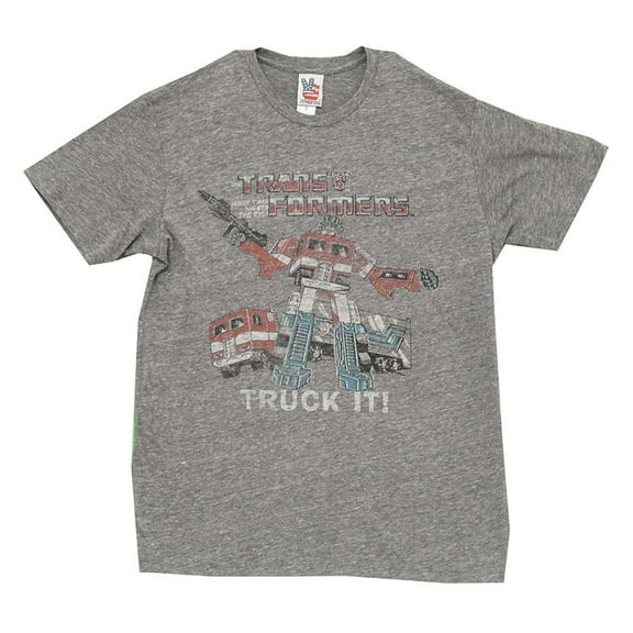 Junk Food The Transformers Truck It Vintage Triblend Adult Steel Gray T-Shirt