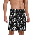 thumbnail image 2 of Wukai Pirate skulls Men’s Short Pajama Pants With Pockets Soft Sleep Pj Shorts for Men-Large, 2 of 6