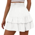 thumbnail image 6 of biudgviw Flowy Shorts for Women Smocked High Waisted Golf Tennis Shorts Ruffle Layered Boho Summer Beach Vacation Shorts, 6 of 6