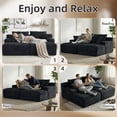 thumbnail image 5 of 80" Oversized Double Chaise Lounge Indoor,Corduroy Boneless Sleeper Sofa Bed with Deep Seat,Pillows for Living Room,Bedroom,Apartment, 5 of 13
