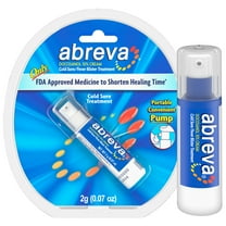 Abreva Docosanol 10 Percent Cold Sore and Fever Blister Treatment Cream Pump, 2G