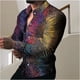 thumbnail image 1 of Camisa hawaiana nueva para hombre camisas de manga larga con líneas 3D blusas de gran tamaño para fiestas navideñas ropa de verano para mujer camisetas tops botones, 1 of 6