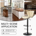 thumbnail image 6 of SAETSFEG Bar Stools Set of 2, Adjustable Swivel Bar Stool with Backrest, Modern Counter Height Island Chairs for Kitchen Island, Dining Room, Beige, 6 of 7