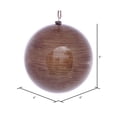 thumbnail image 2 of Vickerman 6" Brown Wood Grain Ball Ornament, 3 per Bag, 2 of 3