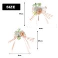 thumbnail image 3 of Conjunto de 2 piezas de ramillete y ramillete de muñeca para boda, flor de pulsera de rosa artificial para novia, alfiler de ramillete para novio, decoración de accesorios de vestido formal, 3 of 6