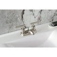 thumbnail image 4 of Kingston Brass FB5628CML Manhattan Double-Handle 4" Centerset Bathroom Faucet with Pop-Up Drain, Brushed Nickel, 4 of 7