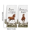 thumbnail image 2 of 2-Pack Farmhouse Horse Kitchen Towels, Absorbent Decorative Hand Towels with Rustic Horse Daisy Fence Print, Country Farm Dish Cloths for Home Decor, 2 of 6