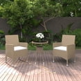 thumbnail image 1 of vidaXL 3 Piece Garden Dining Set Poly Rattan Beige, 1 of 4