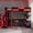 Black+Red, variant on Full Size Gaming Loft Bed with Desk & LED Lights, Side-Mounted Computer Desk with Power Outlets & USB, 3-Tier Storage Shelves, Sturdy Wood Frame for Teens Adults,Black+Red