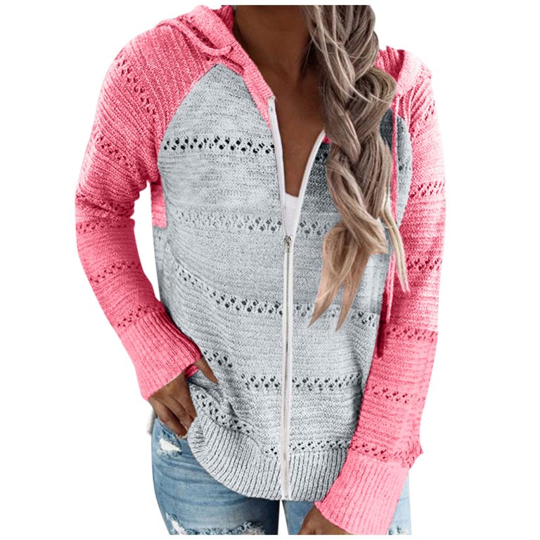 MRULIC cardigan for women Fashion Women Casual Patchwork Long 