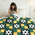 thumbnail image 3 of Football Blanket Gifts for Boys Girls Football Lovers, Green Football Throw Blanket Super Soft Travel Bed Sofa Blankets for Sport Fans Kids Adults Player Coach, 50 × 60 inch, 3 of 5
