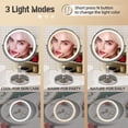thumbnail image 4 of WIZCHARK 9 "Large Light Makeup Mirror, 1x / 10x True HD Magnifying Mirror, 3-Color Light dimmable, 2 Rechargeable Makeup Mirrors 360° Rotation, Standing Desk Makeup Mirror, Brush Nickel, 4 of 7