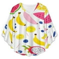 thumbnail image 4 of Colorful Summer Fruit Pattern Design Women's V-Neck Blouse With 3/4 Ruffled Bell Sleeves Casual Top Ladies Blouses, 4 of 7