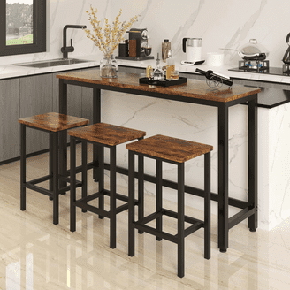 VASAGLE Industrial Narrow Bar Table, High Top Pub Table for Dining