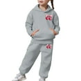 thumbnail image 6 of Byoo Toddler Girls Hoodie Cherry Graphic Pullover Fleece Pocket Sweatshirt Jogger Pants Sweatsuit Sets Casual Sport Tracksuit Set, 6 of 7