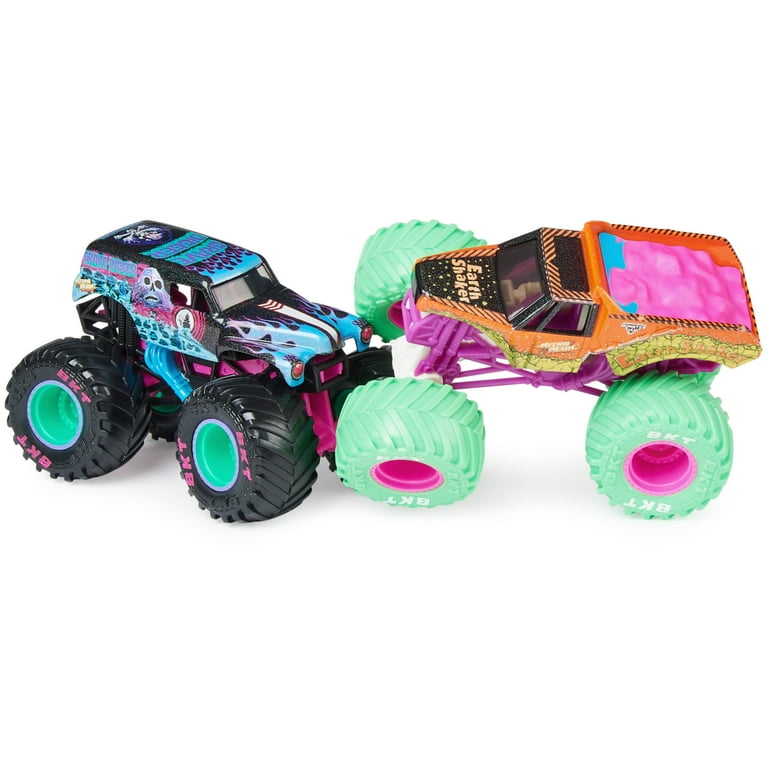 Monster Jam, 2-Pack Neon 1:64 Nitro Monster Trucks, Earth Shaker