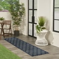 thumbnail image 4 of Nourison Essentials Indoor/Outdoor Navy Ivory 2'2" x 7'6" Area Rug (2x8), 4 of 9