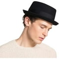 thumbnail image 5 of Pork Pie Hat Wool Felt Men's Porkpie Breaking Bad Hats Flat Top Mens Fedora, 5 of 5
