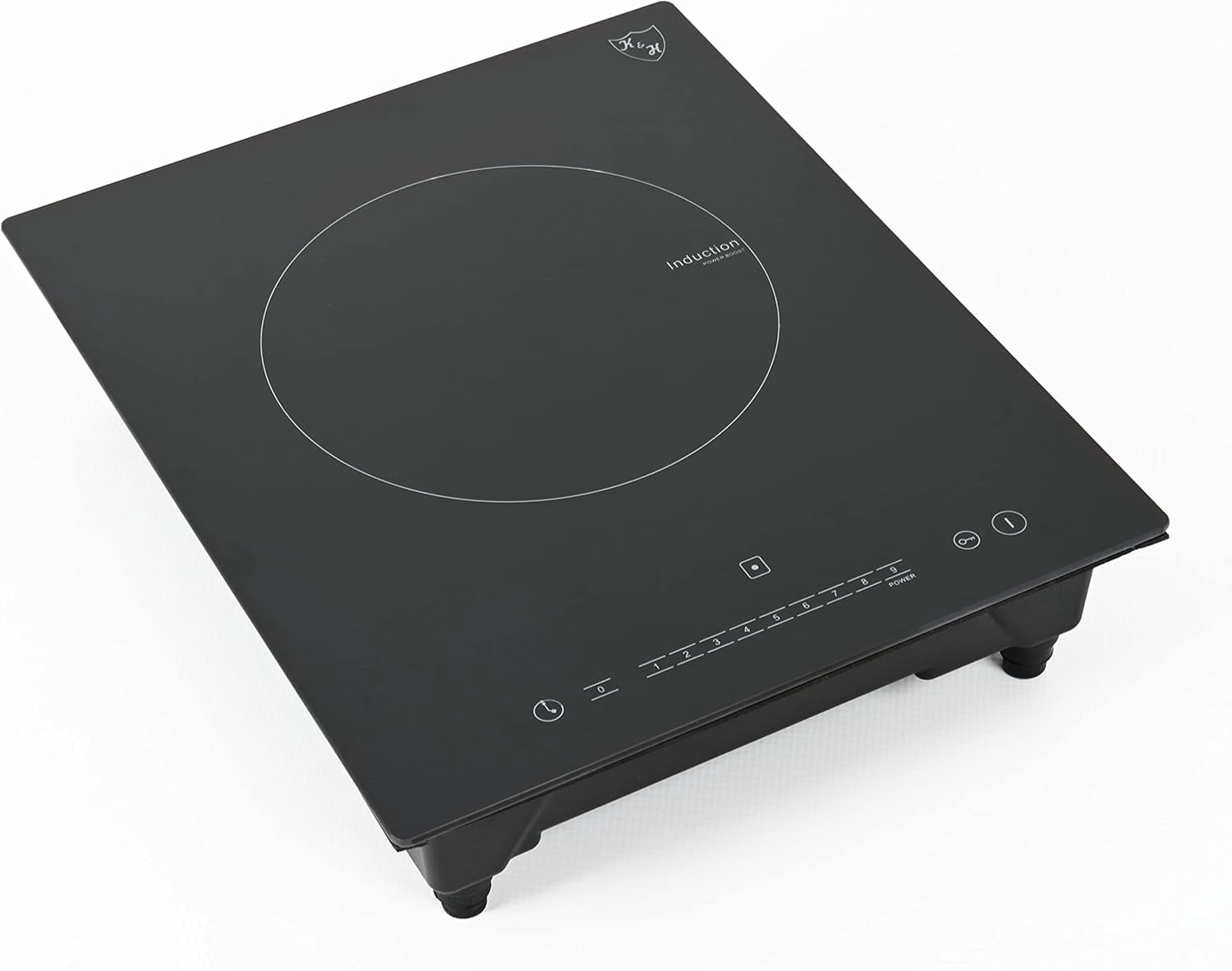 K&H Single Portable Burner Built-in Induction Electric Stove Top Sensor Touch Ceramic Cooktop Plug in Hot Plate 120V 1800W SIN-1801