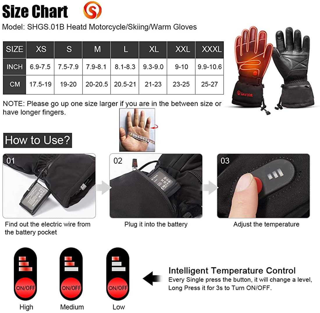 Snow Deer Heated Gloves for Men Women, Rechargeable Electric Heated Gloves ,Heated Skiing Gloves and Snowboarding Gloves