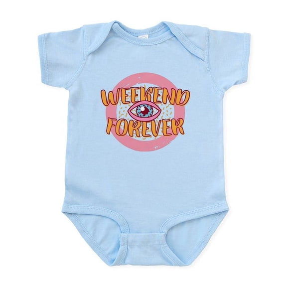 CafePress - Retro 80S Weekend Forever Body Suit - Baby Light Bodysuit, Size Newborn - 24 Months