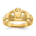 thumbnail image 6 of 14k Yellow Gold Polished Ladies Claddagh Band Ring, 6 of 7