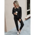 thumbnail image 4 of Conjunto de Jogger para Mujer PRETTYGARDEN Pantalones de Pijama Negro XL, 4 of 5