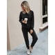 thumbnail image 4 of Conjunto de Jogger para Mujer PRETTYGARDEN Pantalones de Pijama Negro XL, 4 of 5
