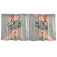 thumbnail image 7 of Yayeee Kitchen Curtains Tier Set of 2 Light Filtering 57"x24" Over Sink Window Panels, Stars Flower, 7 of 7