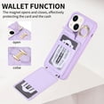 thumbnail image 5 of Nalacover for iPhone 14 Ring Holder Crossbody Wallet Case with Credit Card Slots, Lanyard Shoulder Strap Premium PU Leather Wrist Hand Strap Cover with Kickstand for iPhone 14,Purple, 5 of 10