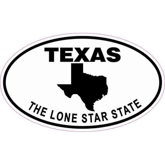 5in x 3in Oval Texas the Lone Star State Sticker