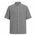 thumbnail image 4 of Rvwovn Men's Waffle Knit Summer Shirts (S-5XL) Short Sleeve Button-Down Tops for Beach, Business and Casual Wear, 4 of 6
