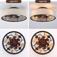 thumbnail image 5 of TICOZE 20 Inch Flush Mount Caged Ceiling Fan with Light - Low Profile Bladeless Farmhouse Fandalier with Remote, 6-Speed Reversible Motor for Bedroom, Kitchen, Living Room, 5 of 7