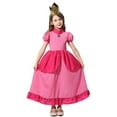 thumbnail image 5 of Girls Princess Peach Costume Dress Halloween Cosplay Dress Up with Accessories, Size for 2-9 year, 5 of 5