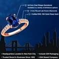 thumbnail image 2 of Gem Stone King 10K Rose Gold Blue Created Sapphire and Lab Grown Diamond Engagement Ring for Women | 2.50 Cttw | Oval 9X7MM | Gemstone September Birthstone | Size 7, 2 of 6