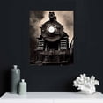 thumbnail image 5 of PIKWEEK  Old Train Picture Canvas Art Retro Sepia Brown Steam Train Poster Painting on Canvas Vintage Vehicle Poster for Home Office Living Room Decorations, 5 of 5