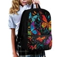 thumbnail image 3 of Yuyamidu Colorful Butterfly Backpacks for Girls Book Bags Ages 12-15 Middle School Supplies Girls Backpack Cats Bookbag with Strap Primary School Bag, 3 of 6