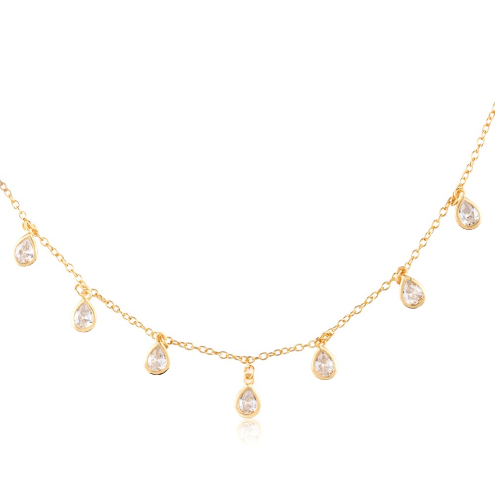 Juliette Collection 18K Gold Plated Sterling Silver CZ Teardrops