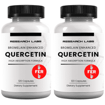 Research Labs Quercsalis™ Quercetin w/ Bromelain, 2 Bottle Special, 240 Veg Capsules. High Absorption Formula. Supports Cardiovascular, Immune, Anti Flareup, Anti-Oxidant Health