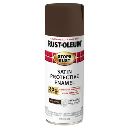 Rust-Oleum Stops Rust Advanced Satin Dark Brown Protective Enamel Spray Paint, 12