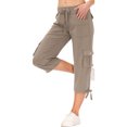 thumbnail image 6 of ChaoHeng Summer Pants for Women 2025 Women's Loose Outdoor Hiking Pants with Multi-Pockets Quick-Dry Travel Trekking Cargo Trousers Elastic Waist,Khaki XL, 6 of 6