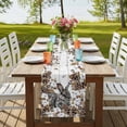 thumbnail image 4 of Table Runners 70 Inches Long Dress Scarves, Grey Rabbits Farmhouse Coffee/Dining/Kitchen Table Decor, Holiday Table Runner, Pine Cones Brown Plants Farmhouse Wooden 13x70 Inch, 4 of 9