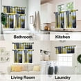 thumbnail image 3 of Grey and Yellow Kitchen Curtains Tiers and Valances Set 3 Piece for Windows Modern Abstract Art Kitchen Window Curtains Set,Black Contemporary Trendy Valances for Living Room(36" Tiers Set), 3 of 6
