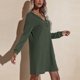 thumbnail image 5 of Vestido Corto De Punto, Elástico, Suelto, Cómodo, Sexy, Transpirable, De Poliéster, De Manga Larga, Para Ir De Compras, 5 of 6