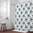 thumbnail image 5 of Summer Starfish Fabric Shower Curtain Beach Teal Washable Shower Curtains for Bathroom, Waterproof Bath Curtain with Hooks Home Decor 72x72in, 5 of 8