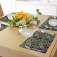 thumbnail image 4 of Ambesonne Flower Place Mats Set of 4, Tropical Vivid Petal, Standard Size, Navy Blue Fern Green, 4 of 6