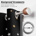 thumbnail image 6 of 2 Panels Outdoor Curtains for Patio Waterproof 54"x84" Black Stars Graduation Weatherproof Privacy Outsides Curtains, Yellow White Star Modern Art Grommet Thermal Drapes for Cabana Porch Pergola, 6 of 8