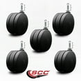 thumbnail image 2 of 4 Inch Extra Large Heavy Duty Twin Wheel Caster 3/8 Threaded Stem Set of 5 SCC, 2 of 2