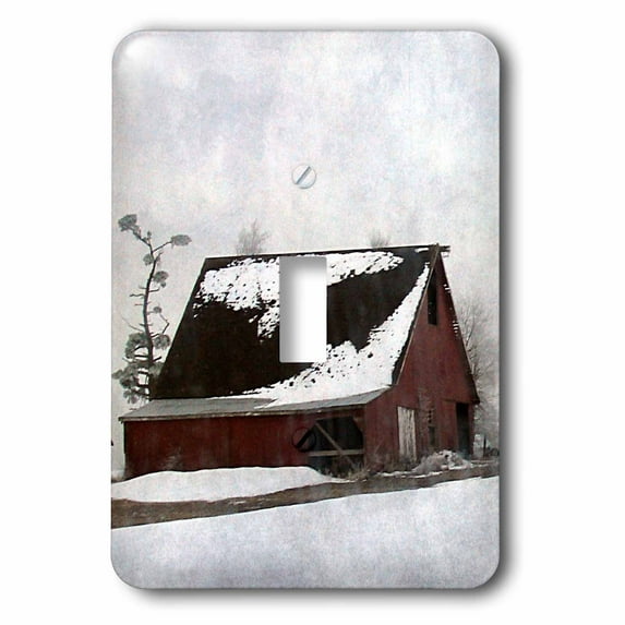 3dRose Winter Barn by Angelandspot - Single Toggle Switch (lsp_10921_1)