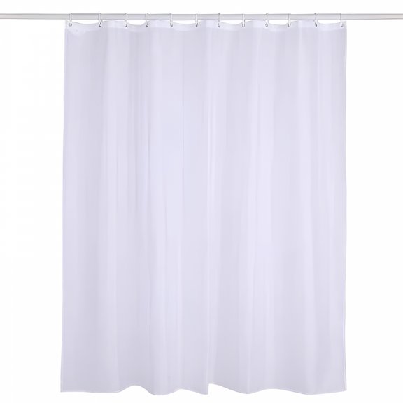 AUQCO PEVA Shower Curtain 72X86IN, White Long Bathroom Curtain, Shower Curtain With Hooks, Waterproof Bathroom Shower Curtains